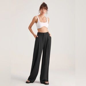 Commense Black Wide-Leg Trousers